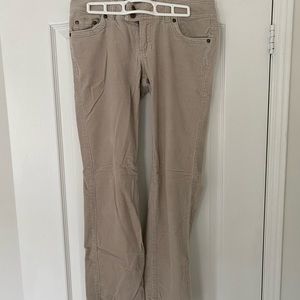 Low rise corduroy pants, beige, used; like new